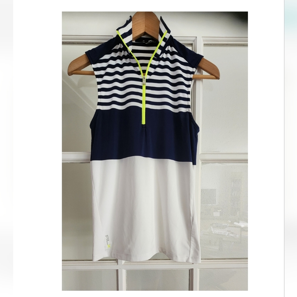 Ralph Lauren Navy and White Striped Sleeveless Top